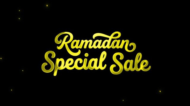 Luxurious 3D Gold Ramadan Special Sale Animated Typography