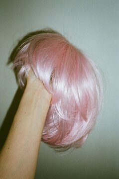 pink wig