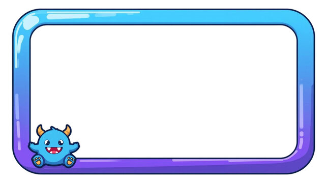 Monster Cartoon Frame with Cute Character for Streaming Overlay