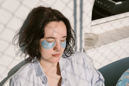 Relaxed Morning Skincare Routine with Under-Eye Patches