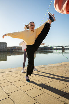Stylish Cool Teenagers doing Acrobatics 