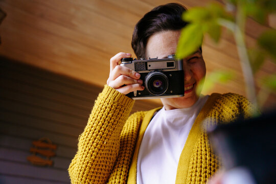 Portrait of a gardener at home