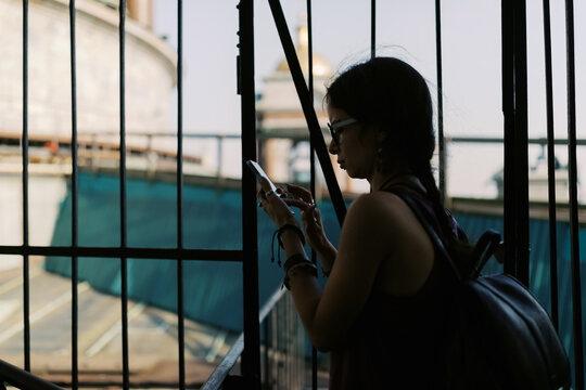 young woman with cell phone