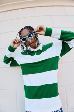 Playful Fashion Statement with Bold Accessories