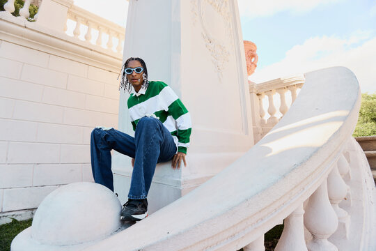 Stylish Man in Low-Angle Urban Portrait
