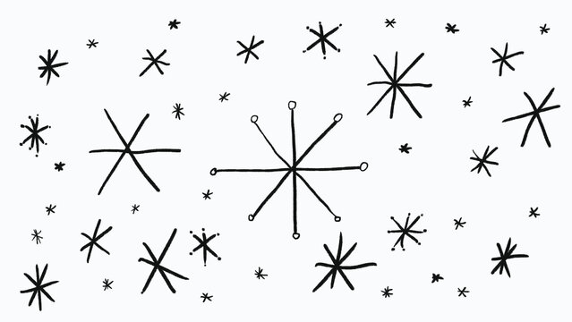 Black Asterisks Isolated on Plain white Background