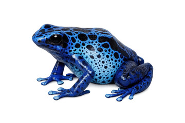 Naklejka premium Blue poison dart frog, exotic rainforest amphibian