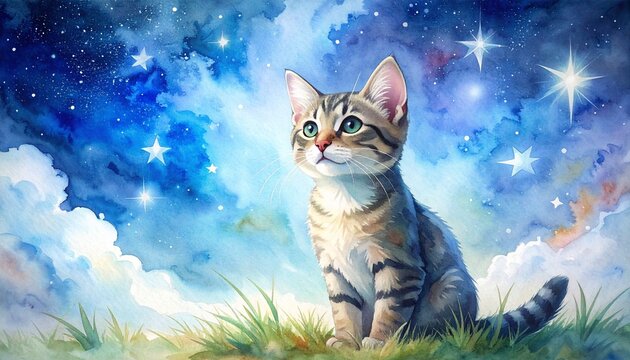 Junge Wildkatze im Sternennebel