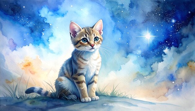 Junge Wildkatze im Sternennebel