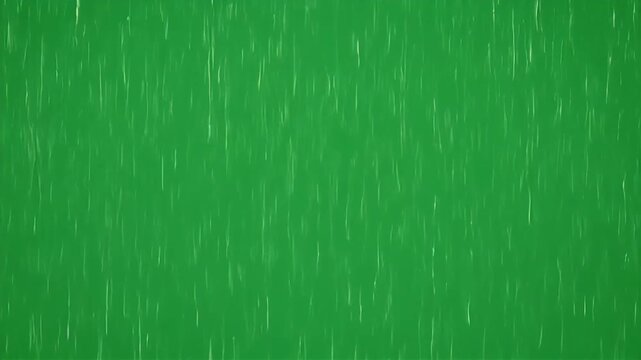 Realistic rain falling on solid green background. Smooth seamless loop with natural motion, ideal for overlays, weather effects, cinematic scenes and video transitions. No text.