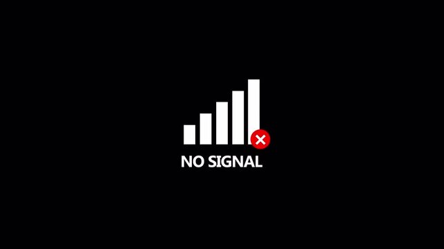Connectivity signal lost icon inside red color digital disconnection communication disruption issue animation on transparent background background in 4K animation with alpha channel