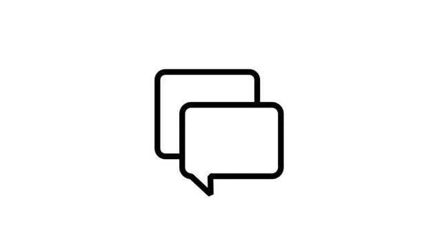 Double chat bubble motion icon. Double chat bubble animation representing communication, social media interaction, messaging, and online customer support service.