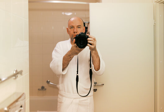 man in the hotel robe
