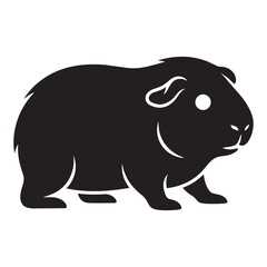 Fototapeta premium Black and White Wild Boar Silhouette Illustration Minimal Wildlife Animal Design