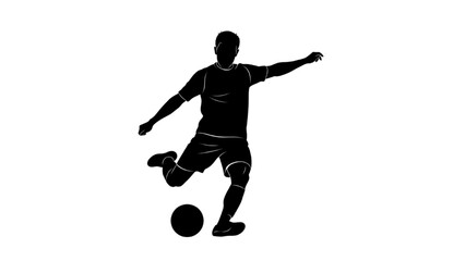 Obraz premium Soccer Silhouette: Powerful Male Football Kick in Competitive Motion