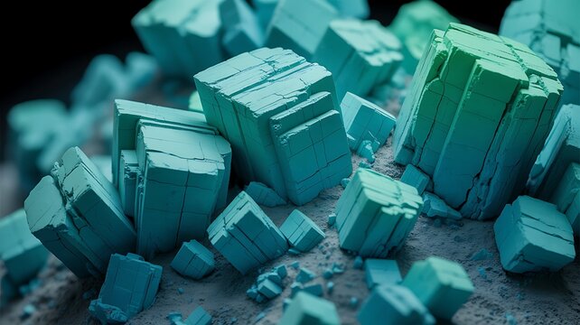 Detailed photograph of potassium chloride crystals under a microscope, highlighting their structure for scientific stock imagery.