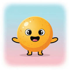 Obraz premium Smiling Yellow Cartoon Character with Arms and Legs.