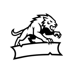 Lion Attack Vector Logo Design PNG