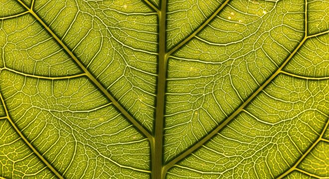 Vibrant Green Leaf Texture Close up