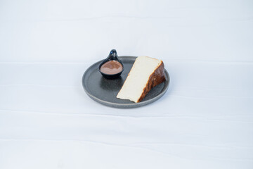 Fototapeta premium San Sebastian cheesecake with chocolate