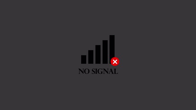Connectivity signal lost icon inside red color digital disconnection communication disruption issue animation on transparent background  background in 4K animation with alpha channel 