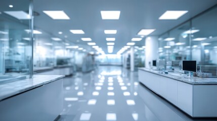 Fototapeta premium Modern Laboratory Interior with Bright Lights and Clean Surfaces