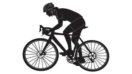 Naklejka premium Professional cyclist riding bicycle with focused expression
