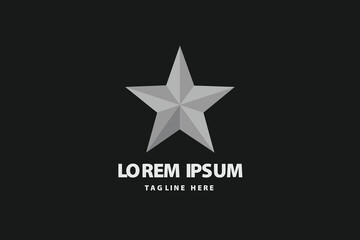 Obraz premium Metallic silver three dimensional star icon