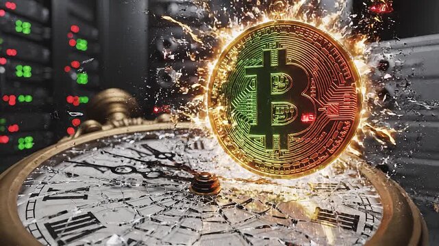 Bitcoin Cryptocurrency Mining Operation Data Center.