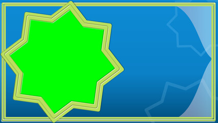 Islamic celebration template with green star on blue background