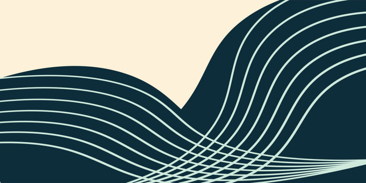 Dark green curved elements. Vector red line background with bright space for text and wallpaper design, overlapping layers, vector.