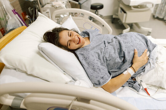 Expectant Mother in A Hospital Bed