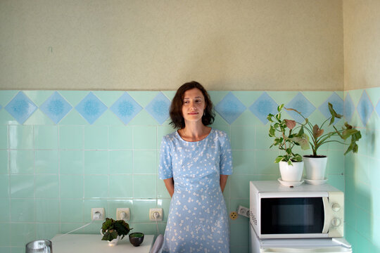 a woman in the kitchen