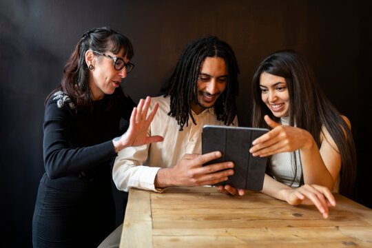 Couple doing menu testing with wedding planner 
