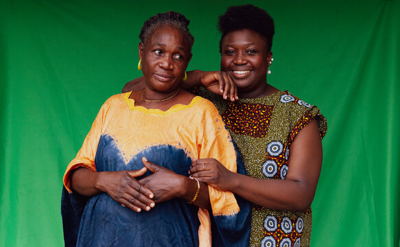 Mother and daughter posing for the camera