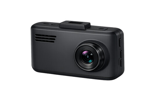 Black dash cam recording footage for vehicle security