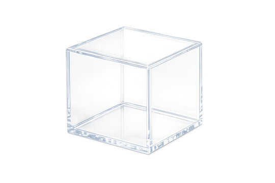 Clear acrylic box transparent container showing empty space