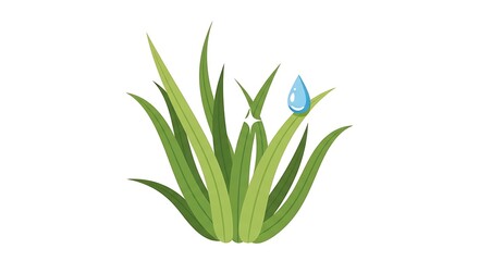 Obraz premium Lush Green Grass with Water Droplet