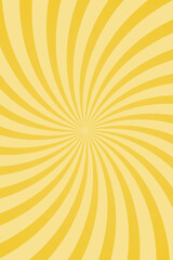 Obraz premium Yellow Sunburst Spiral Background, Retro Ray Burst Pattern for Summer Promotions