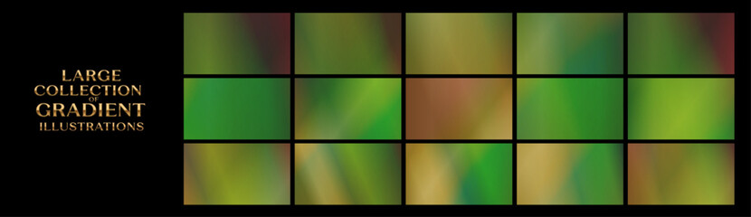 Fototapeta premium Rich collection of softly blended green and brown gradients on a dark frame, evoking nature and freshness for eco branding, organic packaging, and wellness marketing visuals.