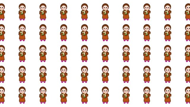 Repeating monkey character figure pattern. Suitable for childrens book illustrations, and playful design elements in graphic projects.