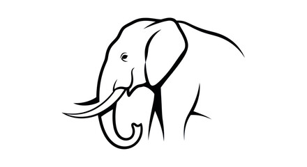 Fototapeta premium Minimalist Elephant Line Art Logo