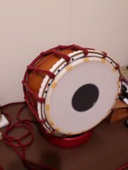 Traditional Indian Dholak Drum Musical Instrument.