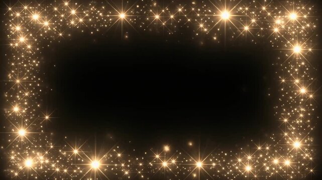 画面の縁に沿ってソフトなスパークがゆるやかな発光フレームを形成。
中央には大きくクリーンなネガティブスペースを確保。
柔らかなグローと微細な粒子が上品な雰囲気を演出。
広告ビジュアルやタイトル表示に適した高解像度動画素材。
