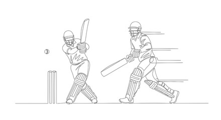 Fototapeta premium Cricket Players in Action
