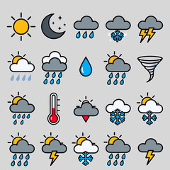 Obraz premium Weather Icons Collection