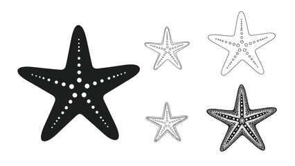 Starfish Icons Set vector illustration