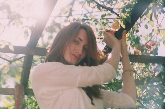 Lo-Fi Portrait Of A Woman In The Park