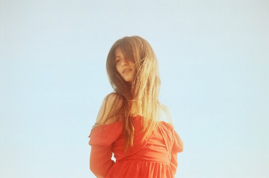 Lo-Fi Portrait Of A Dreamy Girl By The Sea