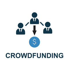 Crowdfunding Concept Illustration: A dynamic illustration representing the core concept of crowdfunding, with connected icons symbolizing people and a central focus on financial support.